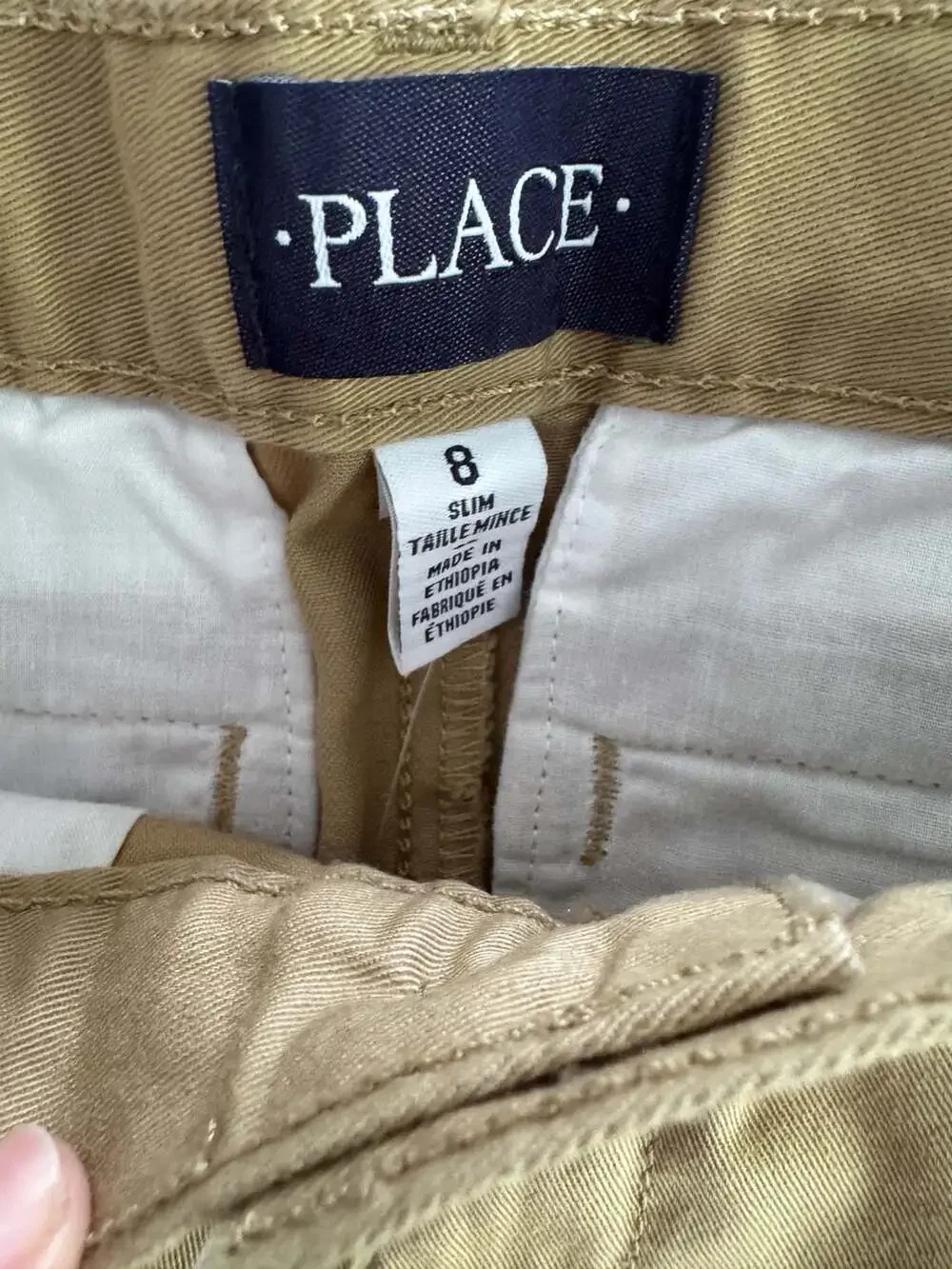 The Children's Place Boys Khaki Chino Pants, Slim Fit, Size 8